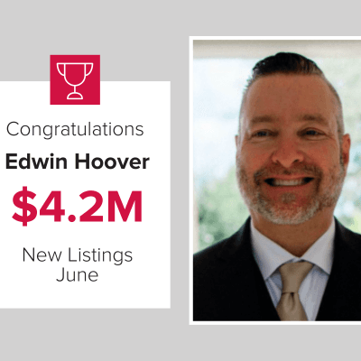 June 2021 Edwin Hoover had $4.2M in new listings in June.