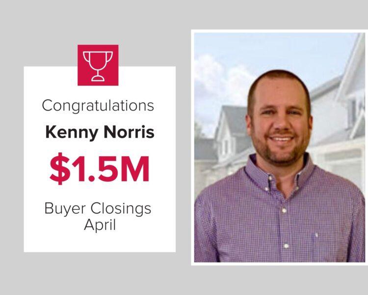 Kenny Norris has been named a top real estate agent this April at Mark Spain Real Estate