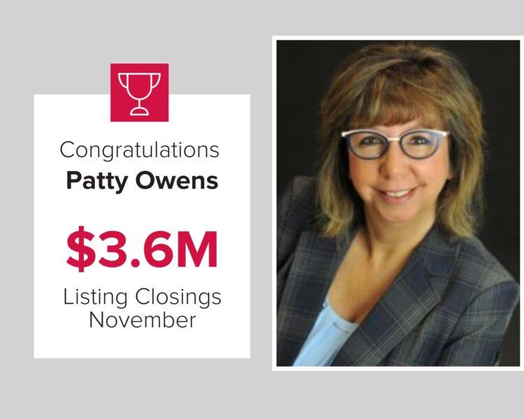 Patty Owens Top 3 closings for November