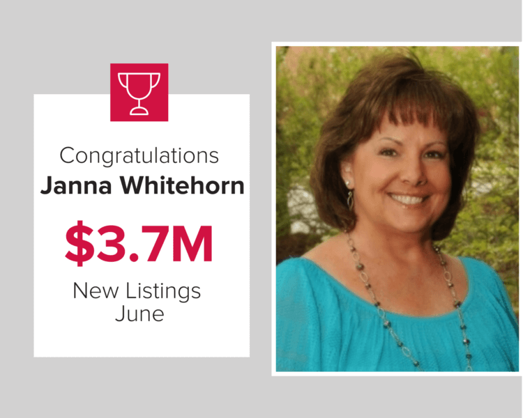 We are proud to award our exclusive listing agent, Janna Whitehorn for listing $3.7 million in n.ew homes last month