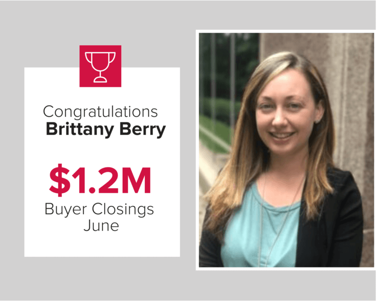 Brittany Berry had $1.2 million in buyer closings in June 2020