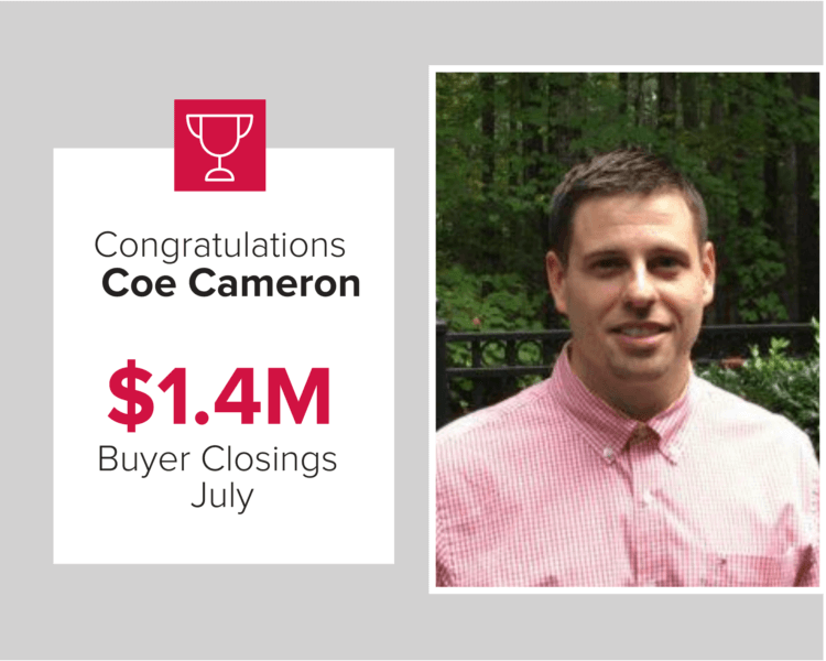 Coe Cameron had $1.4 million in buyer closings in July