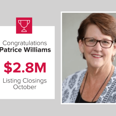 Patrice is a top agent for closings for October 2020