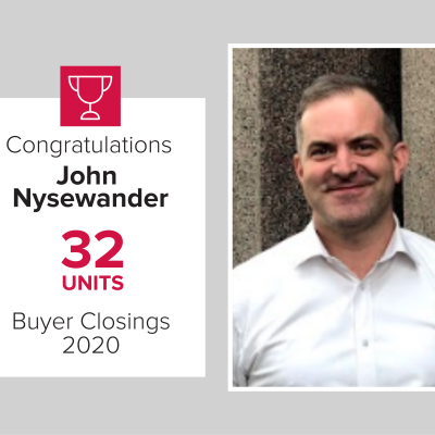 John was our number 3 buyers agent in 2020