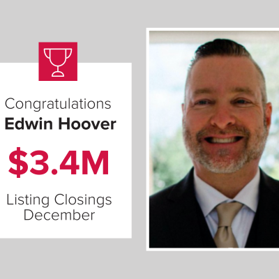 Edwin was a top listing agent last month.
