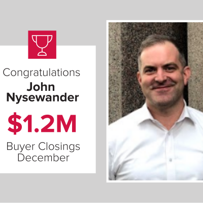 John was our number 3 buyers agent in December 2020