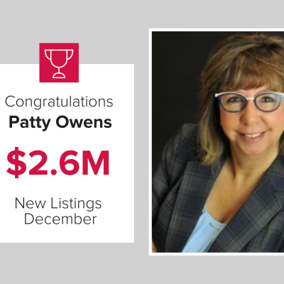 Patty was our number 2 agent for New listings in December 2020
