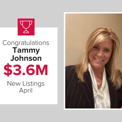 We are proud to honor Tammy as a top agent for new listings last month.