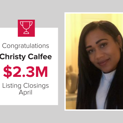 Christy was the number 3 agent last month for the most listing closings