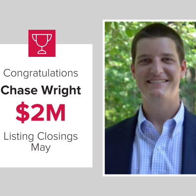 Chase Wright had over $2M in Listing Closings in May 2021!