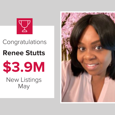 Renee Stutts had new listings worth over $3.9M in May.