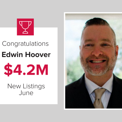 June 2021 Edwin Hoover had $4.2M in new listings in June.