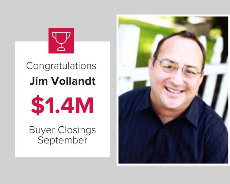 Jim Vollant is a Top Performing Agent in September 