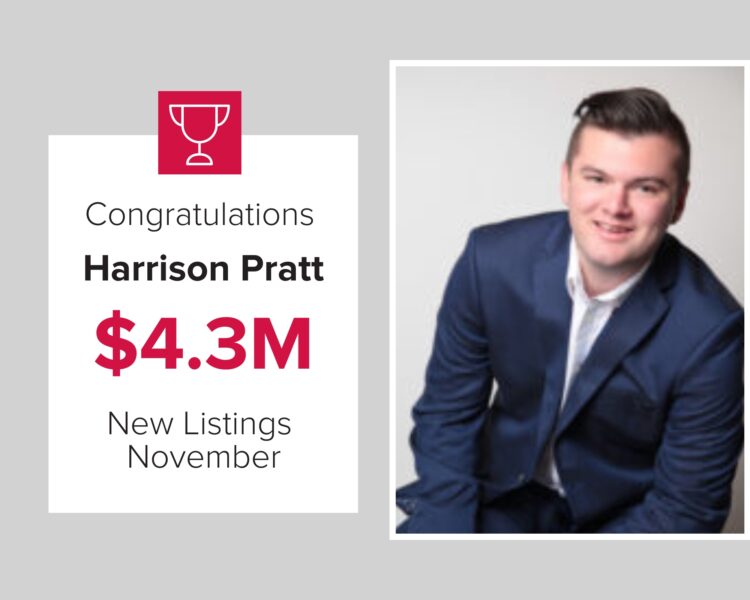 Harrison Pratt winning top-performing agents for new agents November