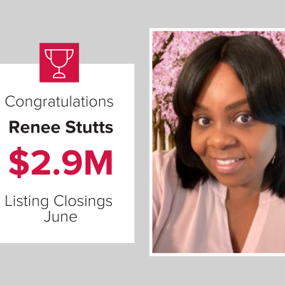 June 2021 Renee Stutts had $2.9M in listing closings in June.