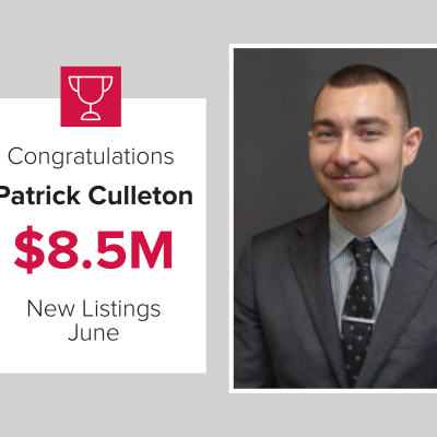 Patrick Culleton has $8.5M in new listings for June.