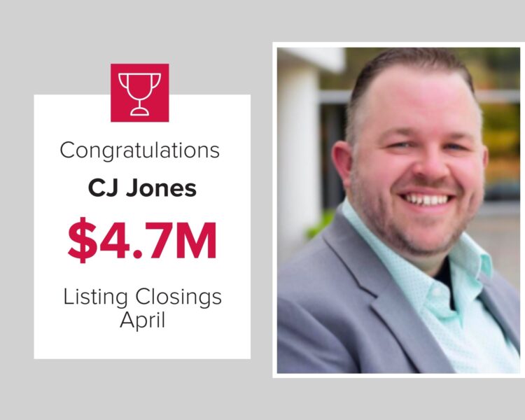 CJ Jones has been named a top real estate agent this April at Mark Spain Real Estate