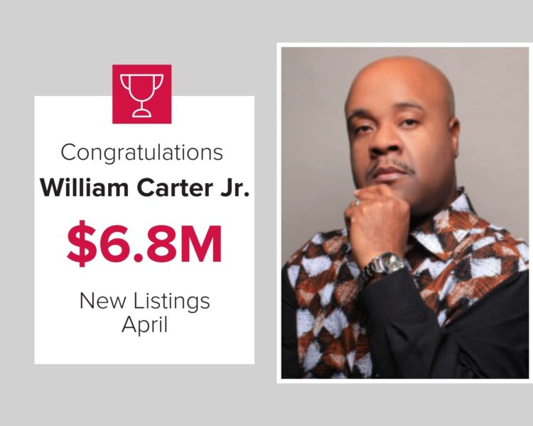 William Carter has been named a top real estate agent this April at Mark Spain Real Estate